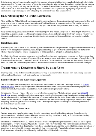 User Experiences That Highlight Transformative Changes After Joining This Profit