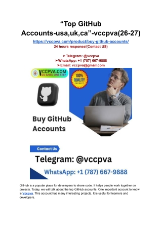 “Top GitHub Accounts-usa,uk,ca”-vccpva(26-27)