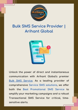 Bulk SMS Service Provider - Arihant Global