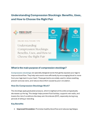 Understanding Compression Stockings Benefits