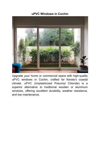 uPVC Windows in Cochin