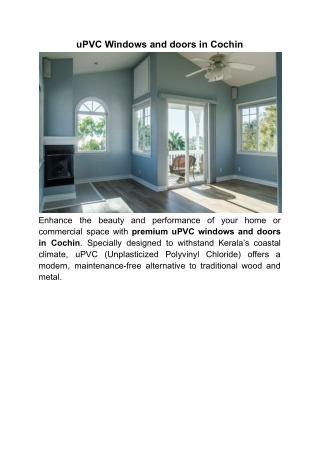 uPVC Windows and doors in Cochin
