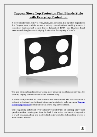 Tappan Stove Top Protector That Blends Style with Everyday Protection