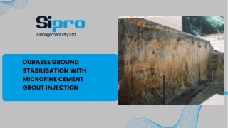 Durable Ground Stabilisation with Microfine Cement Grout Injection