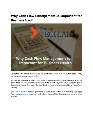 Why Cash Flow Management Is Important for Business Health