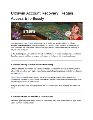 Ultrawin Account Recovery: Regain Access Effortlessly