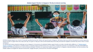 Shadow support teachers in Singapore