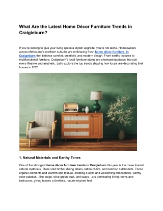 What Are the Latest Home Décor Furniture Trends in Craigieburn_