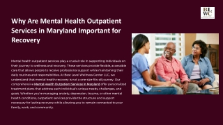 Why Are Mental Health Outpatient Services in Maryland Important for Recovery