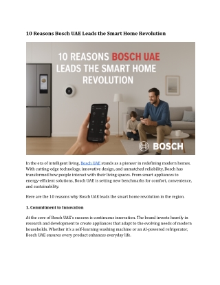 10 Reasons Bosch UAE Leads the Smart Home Revolution