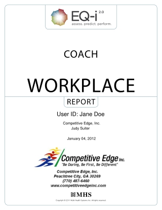 EQ-i 2.0 Workplace Sample Coach Report