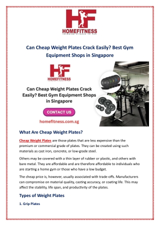 Can Cheap Weight Plates Crack Easily? Best Gym Equipment Shops in Singapore