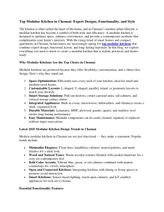 Top Modular Kitchen in Chennai