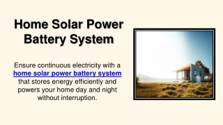 Home Solar Power Battery System