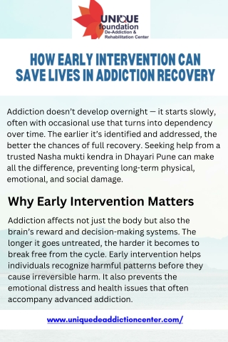 How Early Intervention Can Save Lives in Addiction Recovery