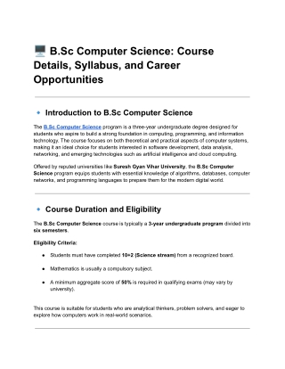 B.Sc Computer Science