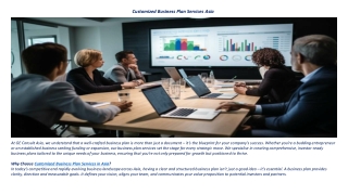 Customized Business Plan Services Asia