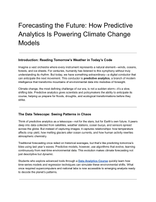 Forecasting the Future_ How Predictive Analytics Is Powering Climate Change Models