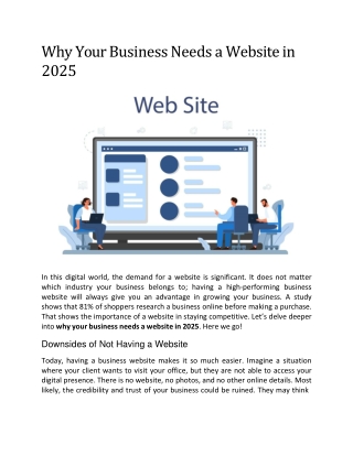 Why Your Business Needs a Website in 2025