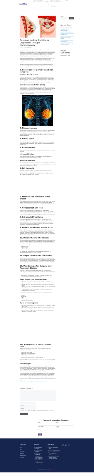 Medical Conditions Diagnosed Through Mammography