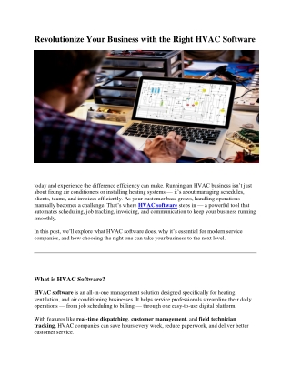 Revolutionize Your Business with the Right HVAC Software