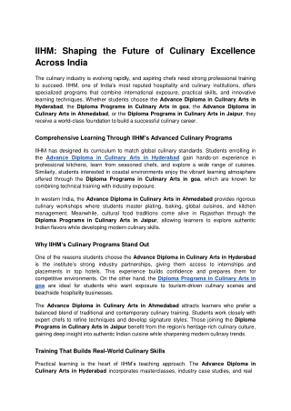 IIHM_ Shaping the Future of Culinary Excellence Across India