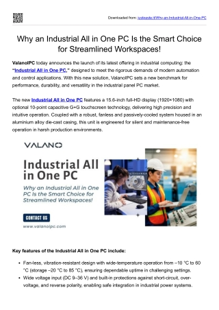 Why an Industrial All in One PC Is the Smart Choice for Streamlined Workspaces!