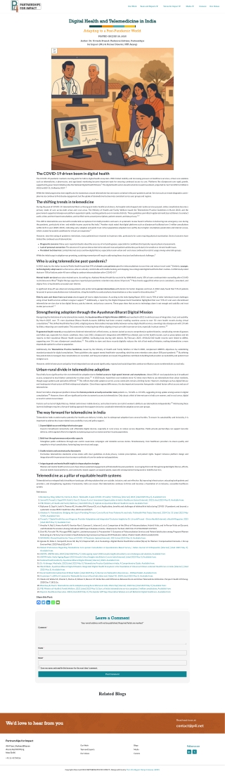 Digital Health and Telemedicine in India