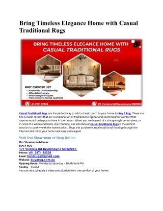 Bring Timeless Elegance Home with Casual Traditional Rugs