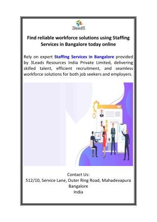 Find reliable workforce solutions using Staffing Services in Bangalore today online