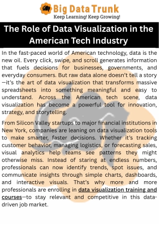 The Role of Data Visualization in the American Tech Industry