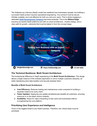 Scaling Your Business with an Expert SaaS Development Company