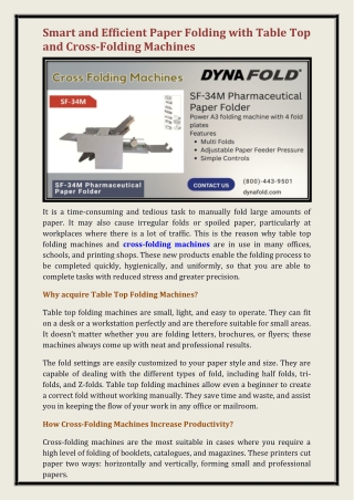 cross-folding machines