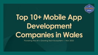 Top 10  Mobile App Development Companies in Wales