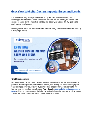 How Your Website Design Impacts Sales and Leads