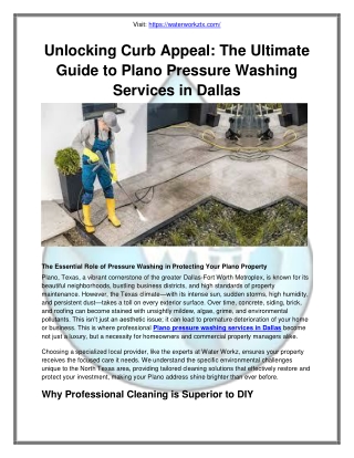 The Ultimate Guide to Plano Pressure Washing Services in Dallas