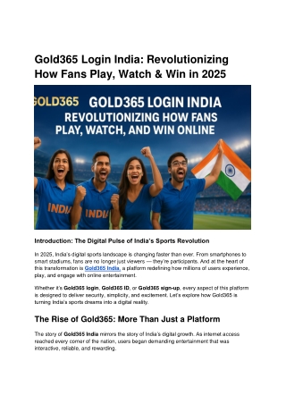 Gold365 Login India_ Revolutionizing How Fans Play, Watch & Win in 2025 (1)
