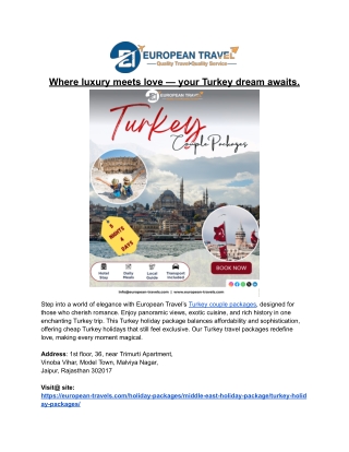 Where every sunset in Turkey whispers romance.