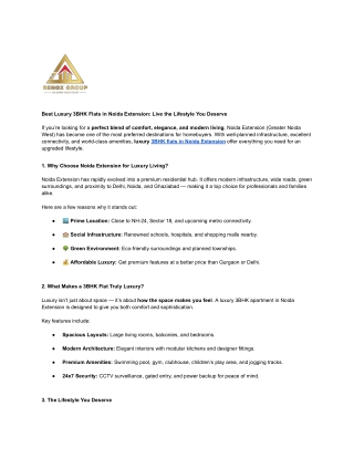 Best Luxury 3BHK Flats in Noida Extension_ Live the Lifestyle You Deserve