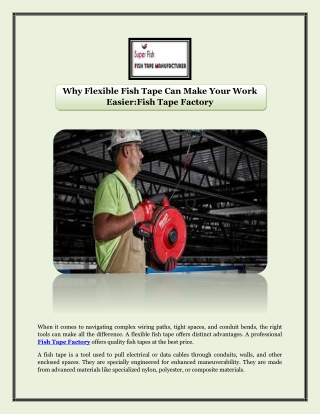 Why Flexible Fish Tape Can Make Your Work Easier:Fish Tape Factory