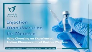 Injection Manufacturing for Morocco:  Indian Pharmaceutical Partner Matters