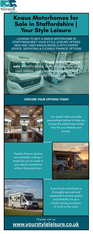 Knaus Motorhomes for Sale in Staffordshire  Your Style Leisure