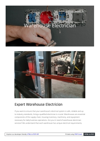Warehouse Electrician