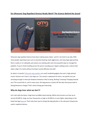 Do Ultrasonic Dog Repellents Really Work? Science Explains