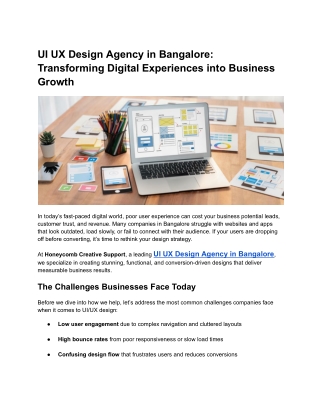 UI UX Design Agency in Bangalore - Honeycomb Creative Support