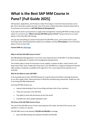 SAP S/4 HANA MM Training