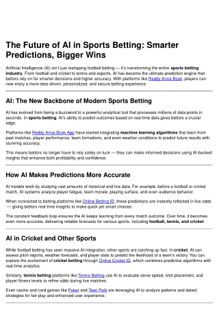How AI Is Revolutionizing Football Betting Predictions | Smarter Wins Ahead