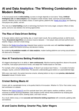 The Future of AI in Sports Betting | Smart Predictions for Smarter Wins