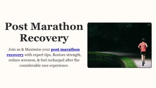 Post Marathon Recovery