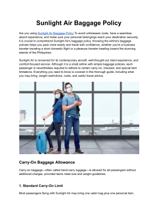 Sunlight Air Baggage Policy